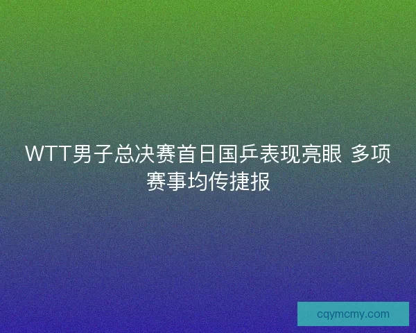 WTT男子总决赛首日国乒表现亮眼 多项赛事均传捷报